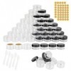 FINDIR 50PCS Mini Cosmétiques Vide Petite Pots de Voyage 5ml/5g Conteneur Cosmétique Bidon Vide Transparent Noir et Blanc ave