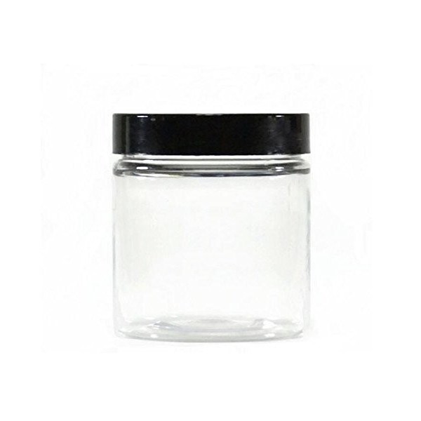 3 Pcs 250 ML / 8 oz Pot cosmétique en Plastique Transparent avec Couvercle Noir Rechargeable Bouteille de crème Vide Pots déc