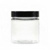 3 Pcs 250 ML / 8 oz Pot cosmétique en Plastique Transparent avec Couvercle Noir Rechargeable Bouteille de crème Vide Pots déc