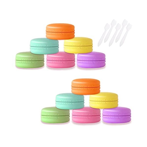 12 Pièces Contenants Cosmétiques,Macarons Contenant Voyage 10ml/10g pot Vide pots Déchantillons Cosmétiques Contenants avec 