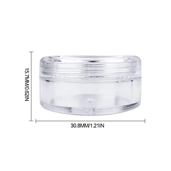 Lot de 10 contenants cosmétiques transparents de 5 g, petit pot rond transparent pour échantillon de voyage pour lotion, baum