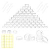 Lot de 80 boîtes 3ml/3g Conteneur Cosmétique Bidon vide Transparent Noir et Blanc Petit pot de Voyage Rond en Plastique,Peut 