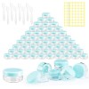 Lot de 80 boîtes 3ml/3g Conteneur Cosmétique Bidon vide Transparent Noir et Blanc Petit pot de Voyage Rond en Plastique,Peut 