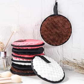 Coton Démaquillant Lavable, 8 Pcs Disque Démaquillant Réutilisable Doux Microfibre Visage Démaquillant Double Face Disponible