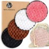 Welsberg 4x disques démaquillants réutilisables, Lingettes lavables à la machine, Chiffon nettoyant doux en microfibre, Puffs