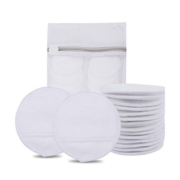 Kinhwa Lingettes Démaquillantes lavables microfibre,pad demaquillant 14pcs,éponge visage réutilisable et doux,disque avec sac