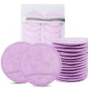 Kinhwa Lingettes Démaquillantes lavables microfibre,pad demaquillant 14pcs,éponge visage réutilisable et doux,disque avec sac