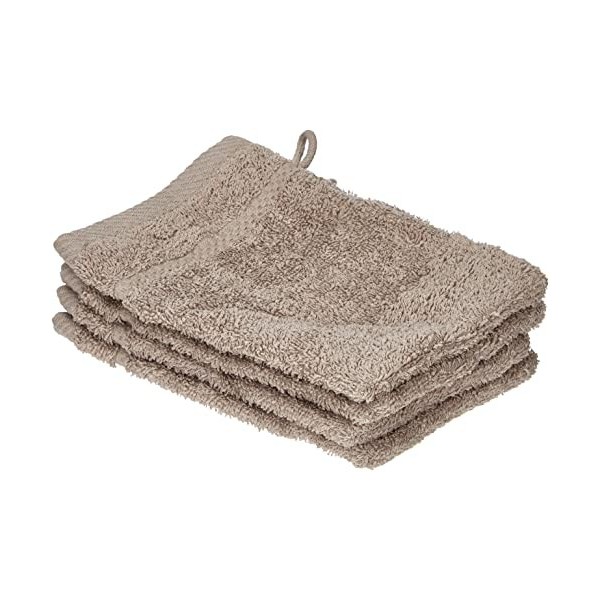 De Witte Lietaer 194691 Stephanie Lot de 4 Gants de Toilette Coton Gris Clair 540 g/m² 15 x 22 x 1 cm