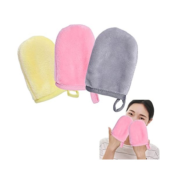 Gant Nettoyant Visage,Gants nettoyants pour Le Visage,Gants nettoyants pour le visage en coton,La débarbouillette à base dea