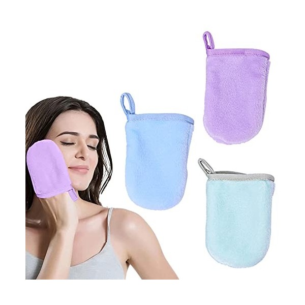 Gant Nettoyant Visage,Gants nettoyants pour Le Visage,Gants nettoyants pour le visage en coton,La débarbouillette à base dea