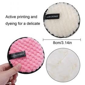 REQAG 6 Pcs Coton Démaquillant Lavable Disque Démaquillant Réutilisable Doux Microfibre Visage Démaquillant Double Face Dispo