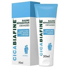 Cicabiafine Baume Réparateur Crevasses, Pour Mains et Pieds Secs Abîmés, Tube de 50 ml