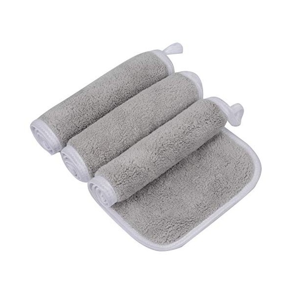 KinHwa Serviette Visage Démaquillante Réutilisable Microfibre Décapant Lavable Débarbouillette Ultra-douce gray 6Pack