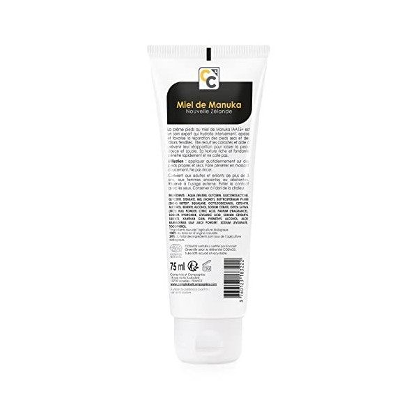 Comptoirs et Compagnies - Crème Pieds Réparatrice au Miel de Manuka IAA15+ - Répare Nourrit - Pieds secs - Certifié Cosmos Na