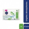 NIVEA Lingettes démaquillantes Aloe Vera 100 % Fibres végétales 6 x 25 pcs , démaquillant visage pour tous types de peaux, l