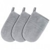 Diealles Shine Lot de 3 Gants Démaquillants en Microfibre Réutilisables et Lavables pour le visage - Élimine Tout le Maquilla