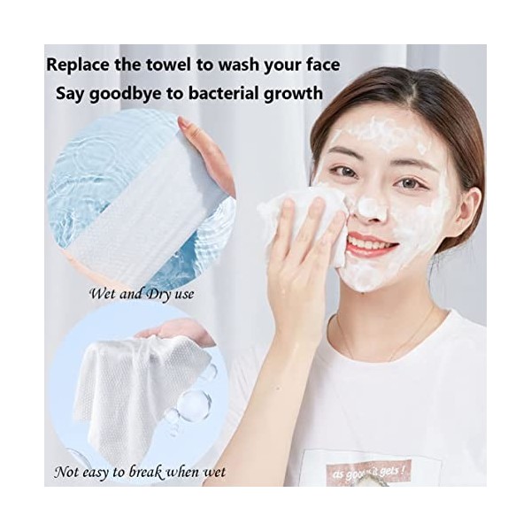 Serviette de toilette jetable humide et sèche en coton pour le visage,  serviette en papier cosmétique, lingette de nettoyage du visage, lingettes