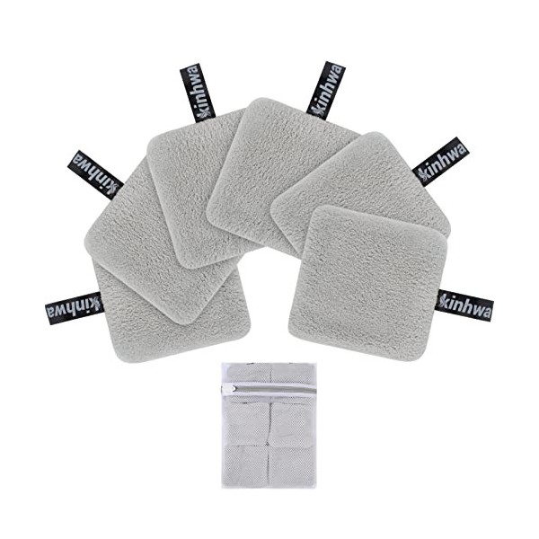 KinHwa Lingette Demaquillante Microfibre lavable Pads Démaquillants Réutilisables,disques soin Visage Super Doux serviette Ne