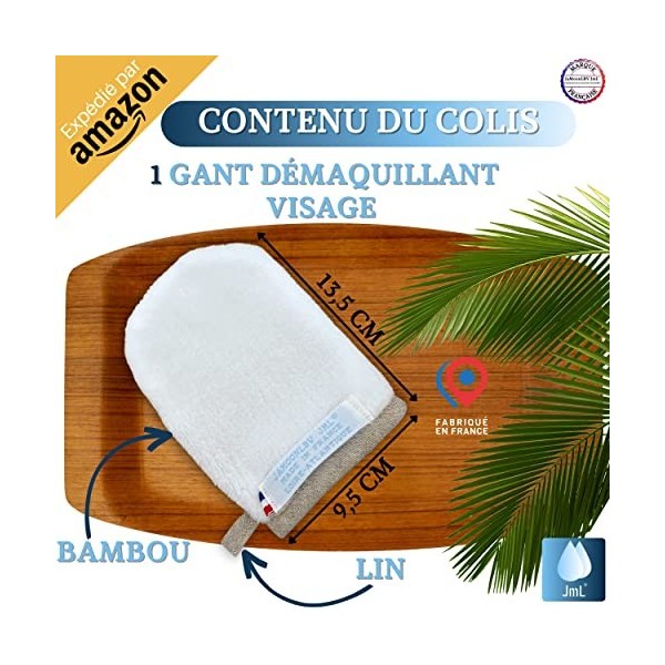 JaMoonLBV JmL® Fabrication Française | Gant Démaquillant Microfibre Réutilisable |Gant Nettoyage Visage | Démaquillage Peau S