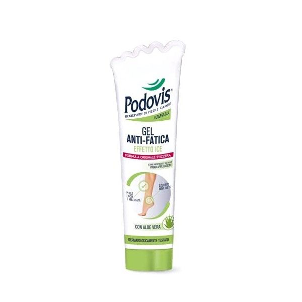 Podovis, Gel anti-fatigue – Effet glace, rafraîchissant et défatigant, crème jambes fatiguées, soulagement immédiat, peau dou