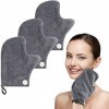 VIVOTE Gants de démaquillage lavables en microfibre 17 x 21cm Gant de démaquillage réutilisable Make Up Glove, pour nettoyer 