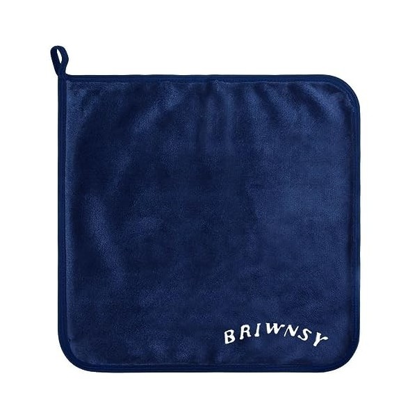 BRIWNSY Chiffon Démaquillant Doux, Serviette pour le Visage en Microfibre Douce Réutilisable.Soft Makeup Remover Cloth Bleu 