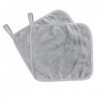 Lot de 2 chiffons démaquillants réutilisables en microfibre - 20 x 20 cm - Pour salle de sport, spa et voyage - Gris