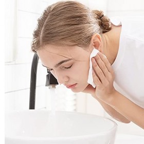 Hioph Lot de 60 serviettes jetables pour le visage ultra douces,Serviettes en coton biodégradables,Multi-usage comme serviett