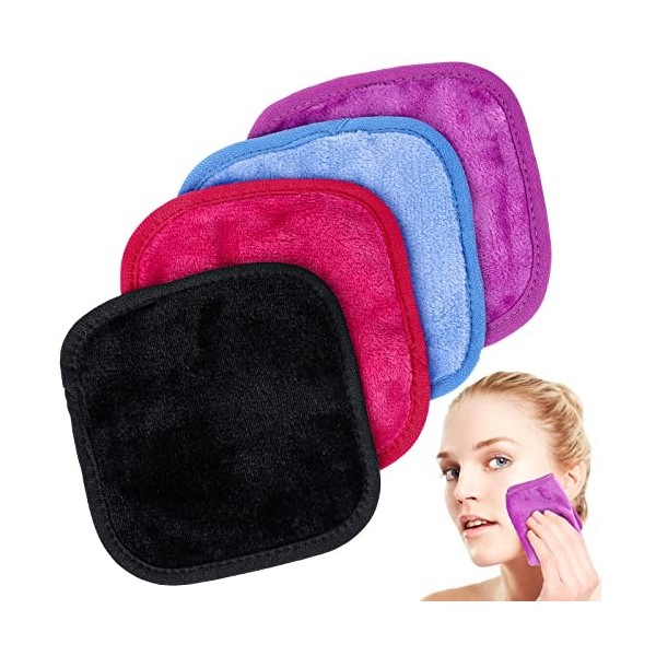 Sibba Lot de 4 serviettes de toilette en microfibre pour le visage, le corps, le maquillage, le lavage, le séchage, le nettoy