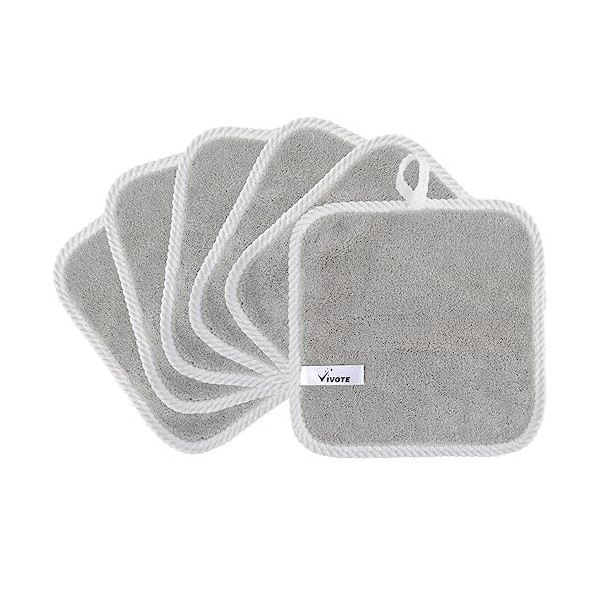 Vivote Lingettes nettoyantes pour le visage en microfibre 20x20cm Lingette démaquillante douce en flanelle Gant de toilette b