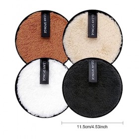 MIVAIUN 8 Pièces Coton Demaquillant Lavable, Tampon Démaquillant Double Face, Éponge Lingettes Démaquillage Réutilisable, Acc