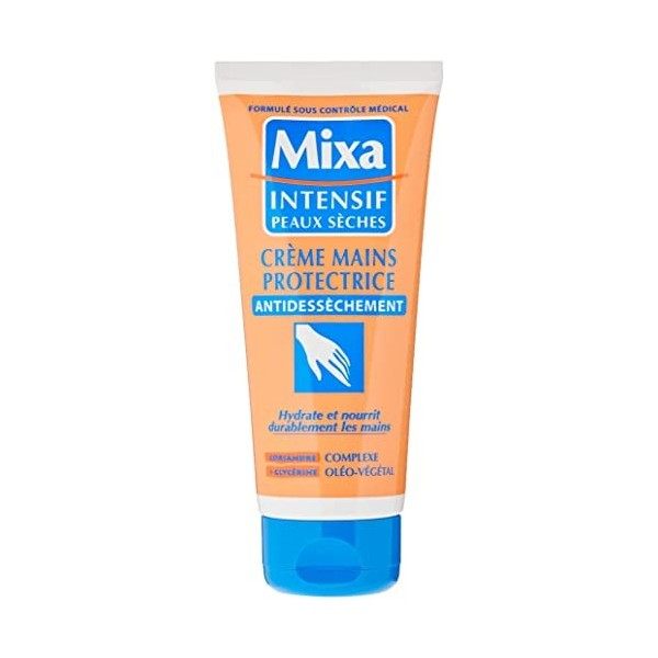 Mixa Intensif Peaux Sèches - Crème Mains Protectrice Antidessèchement aux huiles 100 % végétales - 100 ml