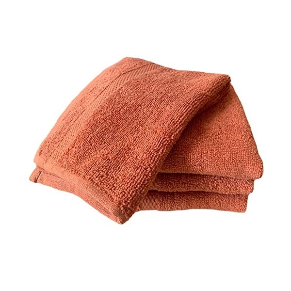 Sue Rossi Lot de 4 gants de toilette en coton peigné égyptien 30 x 30 cm, très doux et absorbants, à séchage rapide, 600 g/m²