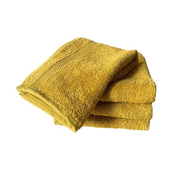 Sue Rossi Lot de 4 gants de toilette en coton peigné égyptien 30 x 30 cm, très doux et absorbants, à séchage rapide, 600 g/m²