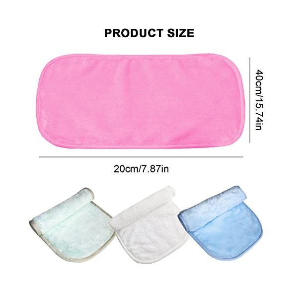 CUHZA Lot de 4 serviettes démaquillantes, serviettes en microfibre pour le visage, chiffons démaquillants lavables et réutili