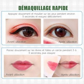 Liillya 40PCS Lingettes Démaquillantes Taille de Voyage Lingettes Démaquillantes pour le Visage Portables Pré-humidifiées Lin