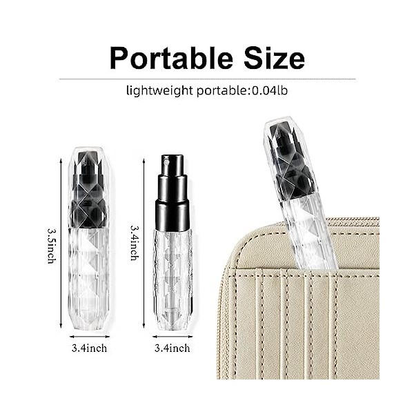 DGUSO 4 Pcs 5ml Vaporisateur Parfum Vaporisateur Parfum Voyage Vaporisateur Parfum Vide Flacon Parfum Rechargeable Mini Flaco