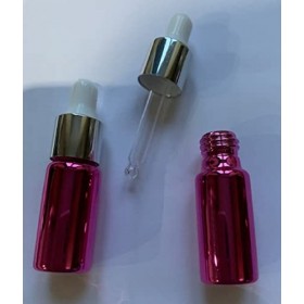 CMJ Lot de 2 flacons vides en verre rose métallisé de 5 ml