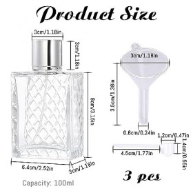 QOCO Atomiseur de parfum 100 ml rechargeable, portable en verre transparent avec entonnoir circulaire pour le bricolage, les 