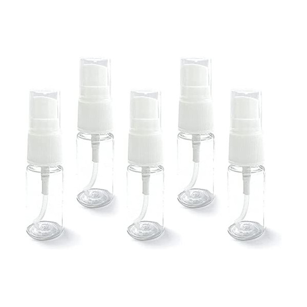 Lot de 5 flacons vaporisateurs de 10 ml en plastique transparent - Pour femme et homme - Rechargeable - Articles de toilette 