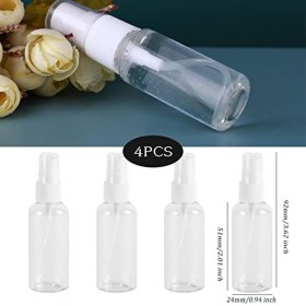Lot de 4 petits vaporisateurs de 20 ml - En plastique transparent - Rechargeable - Pour parfum, cosmétique, maquillage