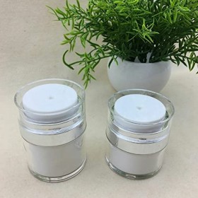 Zicojia Lot de 3 bouteilles sous vide en verre crème - 15/30/50 ml - Distributeur de lotion portable - Pour crèmes de maquill