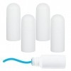 NICENEEDED Lot de 4 flacon Applicateur à Tête Éponge Blanche de 50 ml, Bouteille de Liniment Liquide en Plastique Vide, Récip