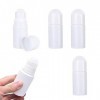 Lot de 4 bouteilles vides en plastique de 50 ml pour bouteilles dhuile hérétienne, rouleau déodorant rechargeable, déodorant