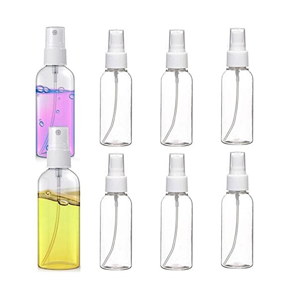 MORJCG Lot de 6 petits flacons vaporisateurs vides de 50 ml - Mini flacons pulvérisateurs pour parfum, cosmétiques et liquide