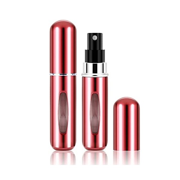 Soleebee Lot de 2 vaporisateurs de parfum rechargeables - 5 ml - Brillant - Mini vaporisateur portable - Pour sac à main, voy