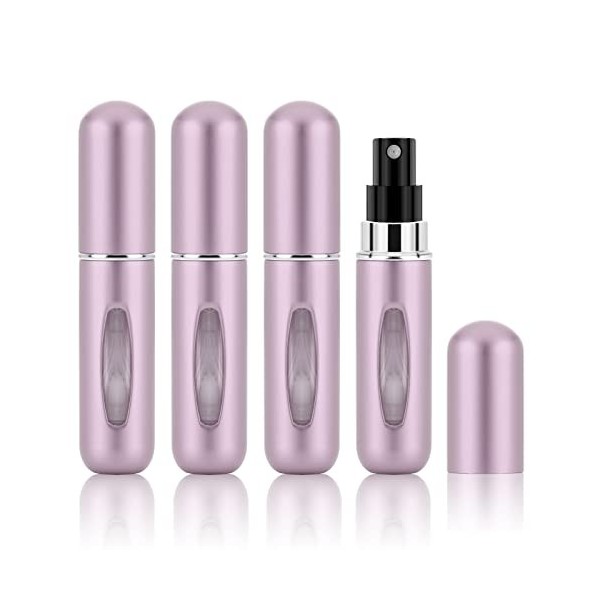 Soleebee Lot de 4 vaporisateurs de parfum rechargeables - 5 ml - Mini vaporisateur portable pour les voyages, les voyages - R