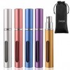 JewelryWe Lot de 5 mini vaporisateurs de parfum rechargeables pour voyage - 5 ml - Facile à remplir