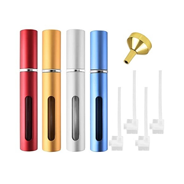 QincLing Lot de 4 mini vaporisateurs de parfum rechargeables de 5 ml - Pour les déplacements