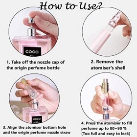 1 lot de mini flacons de parfum de voyage de 5 ml - Anti-fuite - Portable - Luxueux - Cadeau pour femme et homme